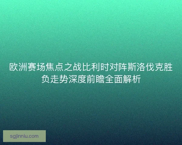 欧洲赛场焦点之战比利时对阵斯洛伐克胜负走势深度前瞻全面解析